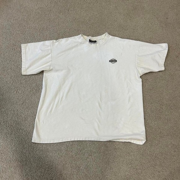 Mens Harley Davidson Ribbed‎ T Shirt Beige / Tan XLarge - Picture 1 of 6